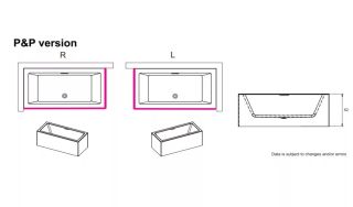 Акриловая ванна Riho Rethink Cubic Fall Plug and Play B105022005 R заполнение через перелив 170х75см белый